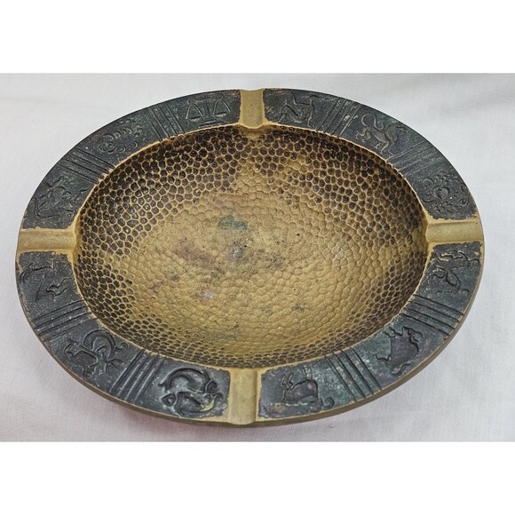 Vintage Oppenheim Zodiac Dish – Israel – Hammered Metal Astrology Tray Model 865 - Picture 4 of 11
